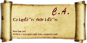 Czigán Adrián névjegykártya